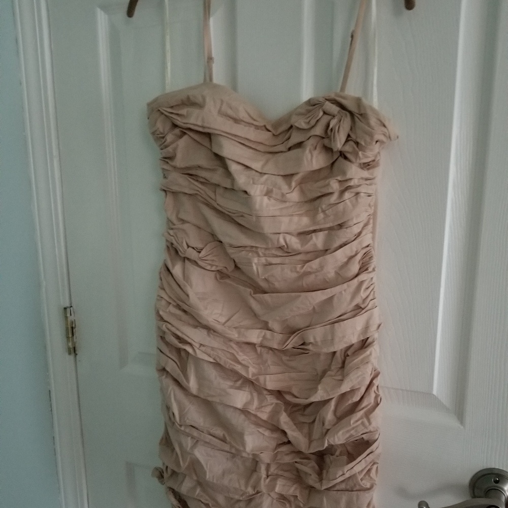 Mm couture rouched and bow dress